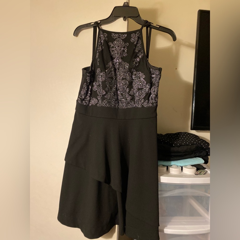 Black, glittery, comfortable, formal dress